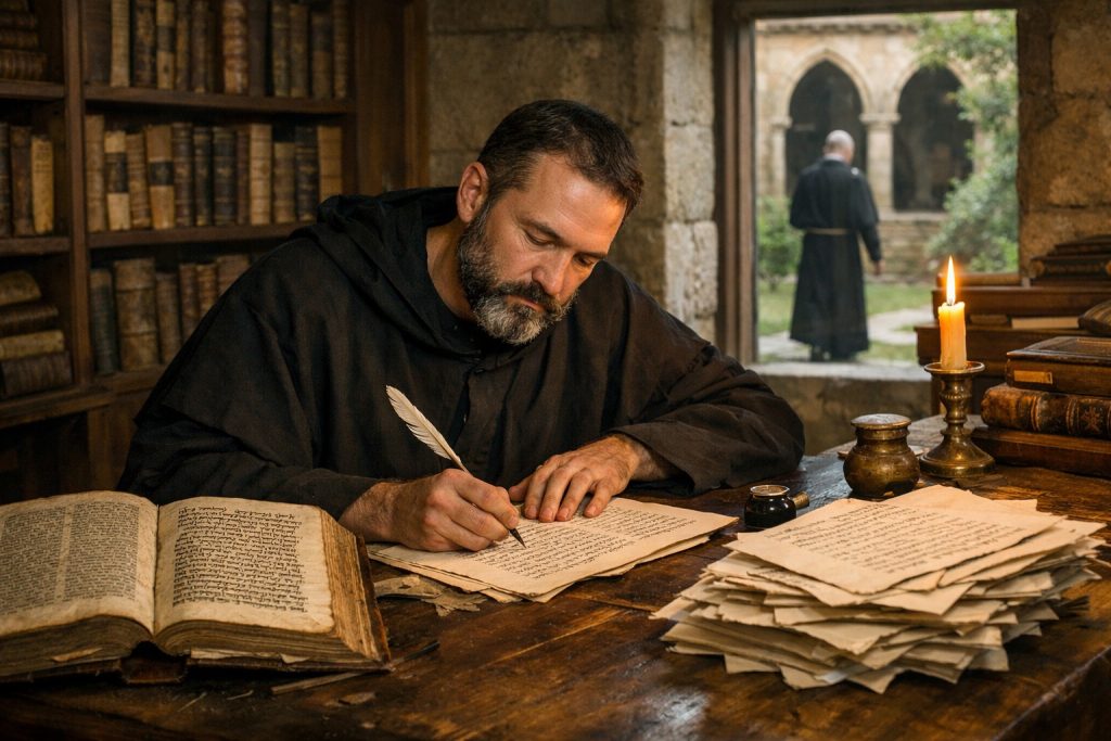 Casiodoro de Reina en el scriptorium