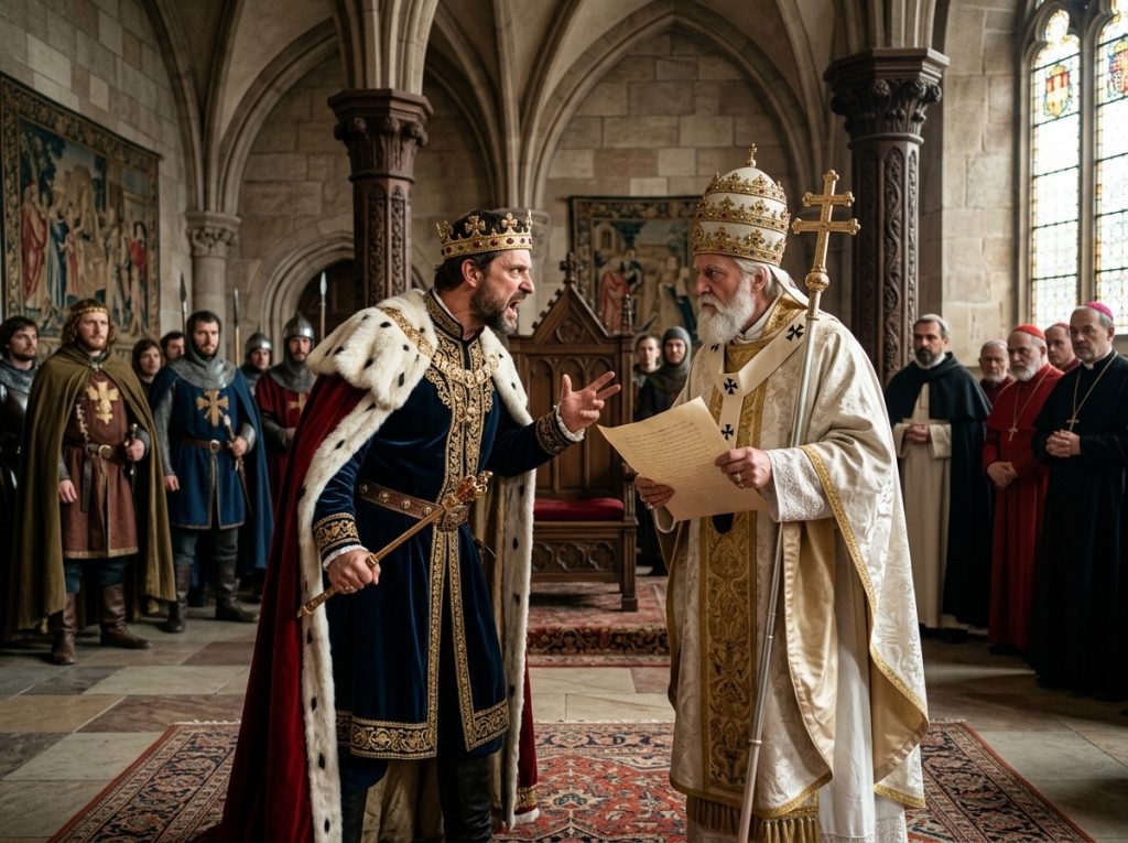El emperador Enrique IV y el papa Gregorio VII