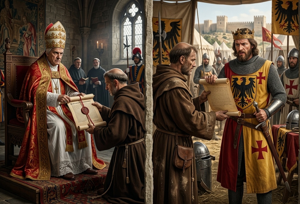 Gregorio IX excomulgó dos veces a Federico II por pactar con el enemigo