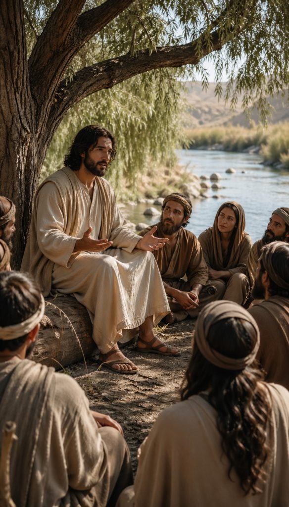 Jesús enseñando a sus discípulos