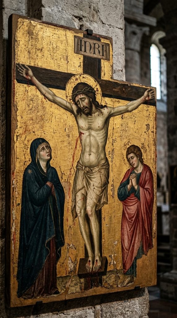 Jesús representado en una obra de la edad media