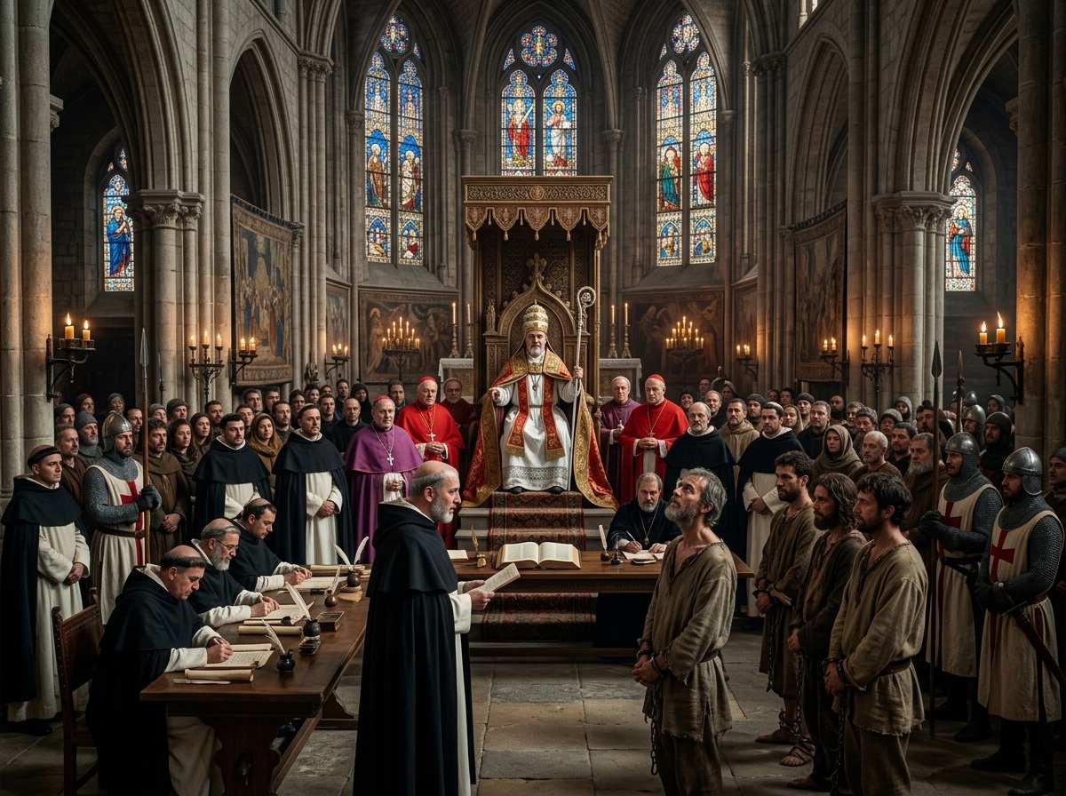 Primer gran tribunal con el papa Gregorio IX en 1231 para combatir la herejía
