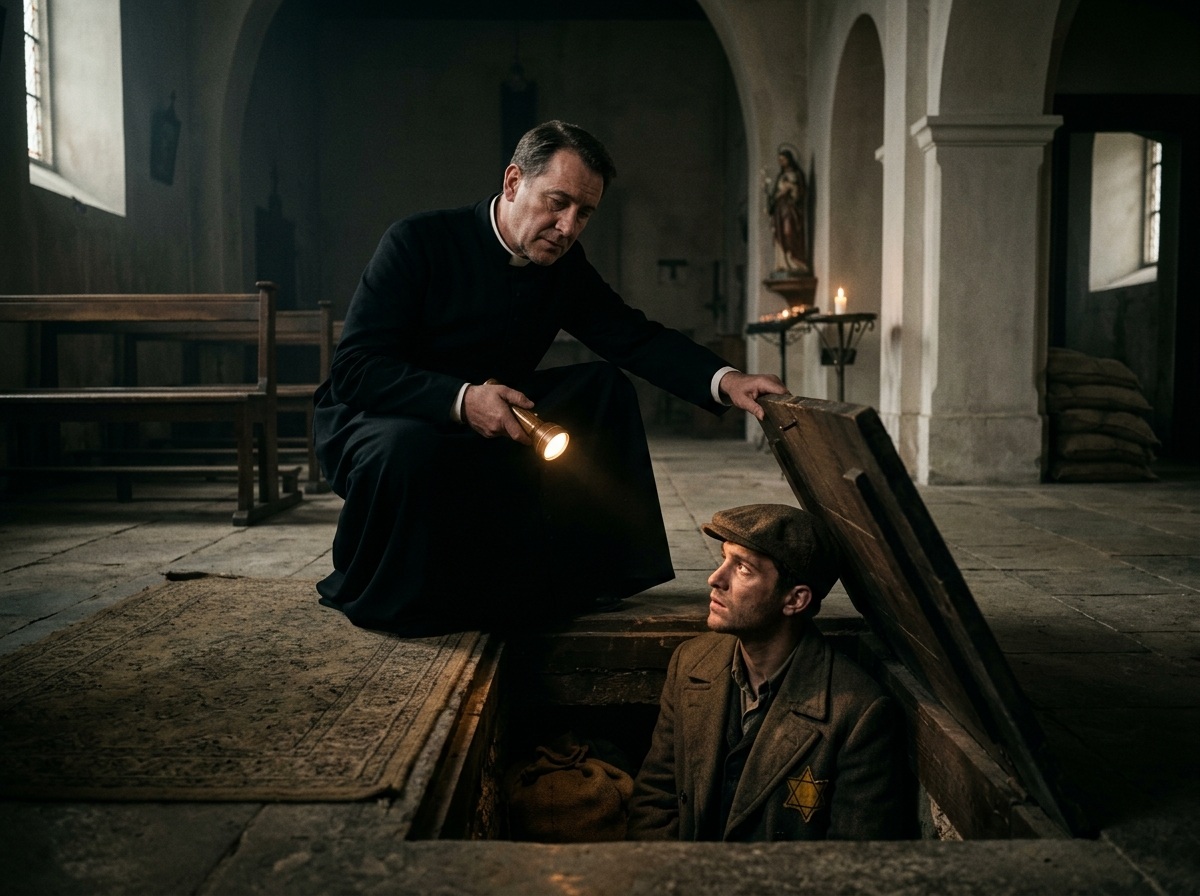 Sacerdote católico ocultando a un judío