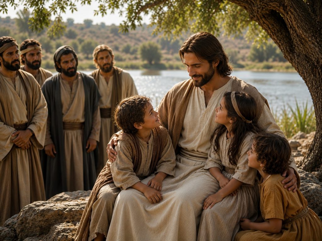 Jesús con algunos niños